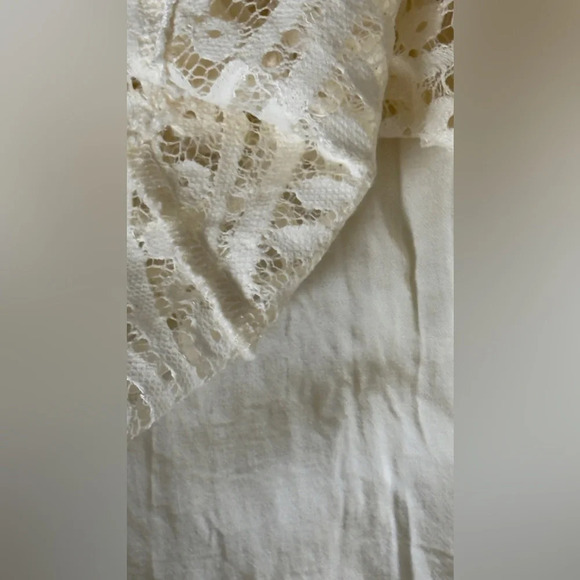 Free people Victorian Ivory Lace drop waist V-neck sleeveless mini dress Size M - Picture 8 of 12